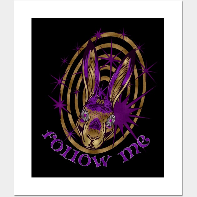 Follow Me - Trippy Rabbit Wall Art by Liesl Weppen